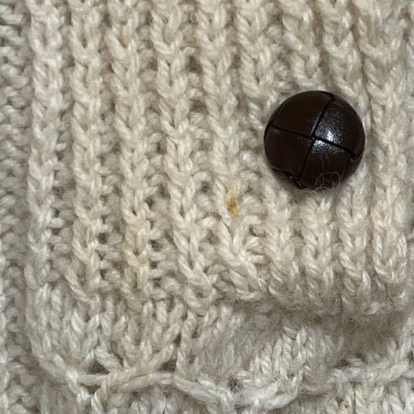 Blarney Woollen Mills Aveen Aran Quarter Button Cable Knit Sweater Sz Womens XL - Picture 3 of 5